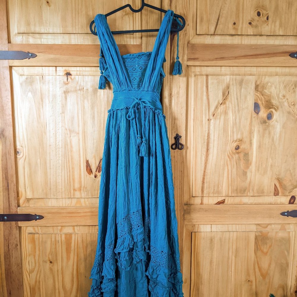 Free People Santa Maria Maxi Dress - Lost Geyser Green